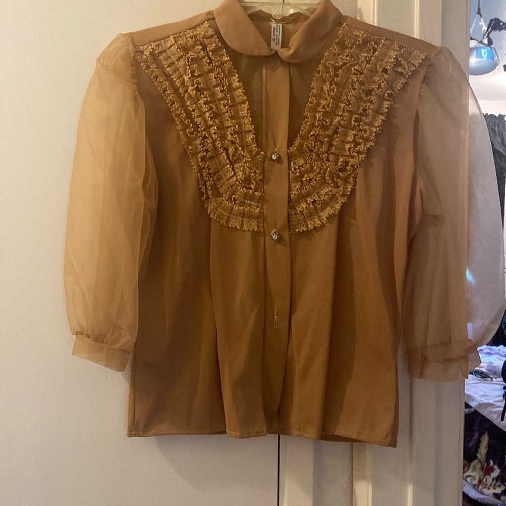 Latte color vintage blouse